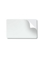 Tarjetas blancas de PVC adhesivas de .10 mil con respaldo de papel - 500 piezas